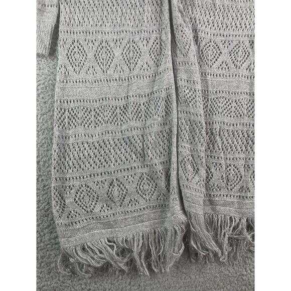 Knox Rose Cardigan Womens XS Gray Duster Sweater Open Knit Long Target Fringe - Picture 4 of 12